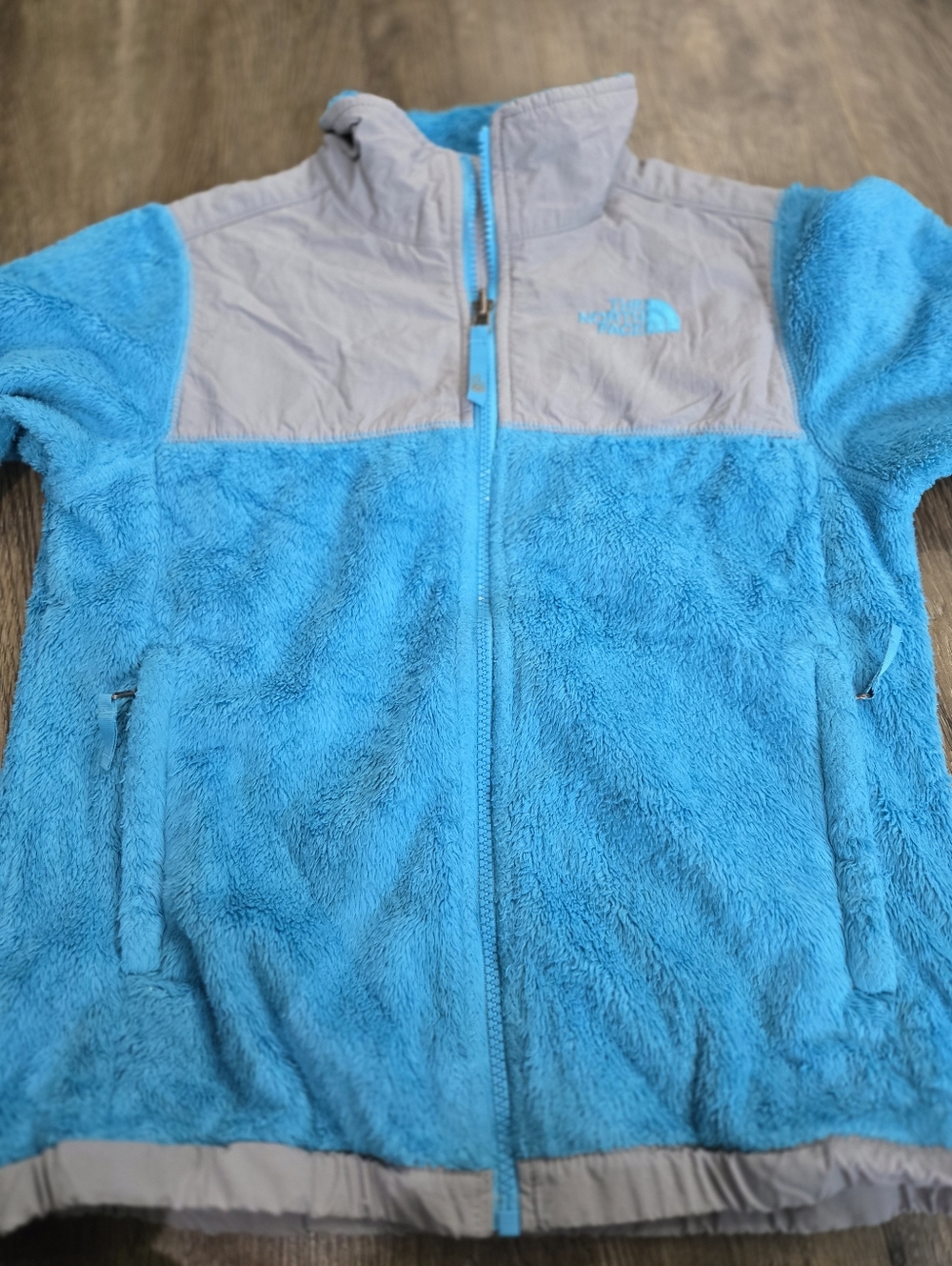 The North Face Turquoise Fuzzy Full-Zip Jacket